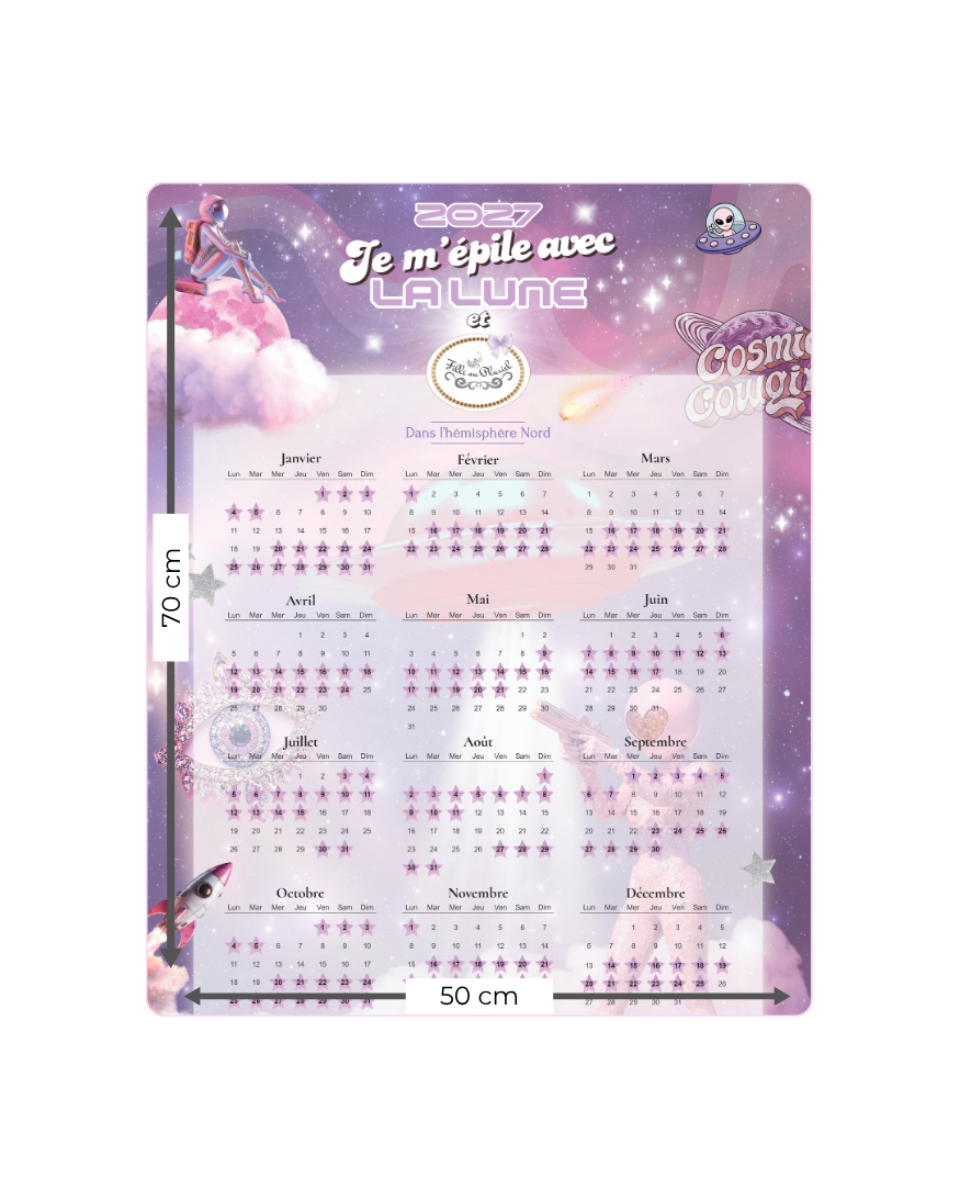 dimension affiche calendrier de la lune 2027